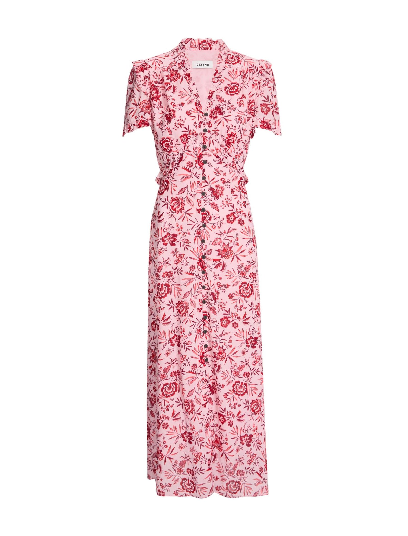 Liliana Cotton Blend Maxi Dress - Pink Palm Floral Print - Image 9